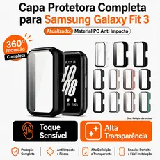 Capa Case Protetora + Película para Samsung Galaxy Fit 3 – Proteção Completa para Smartwatch Fit3