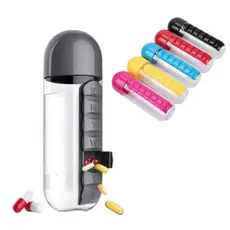 Garrafa Porta Comprimidos para Academia Fitness de Água 650ML