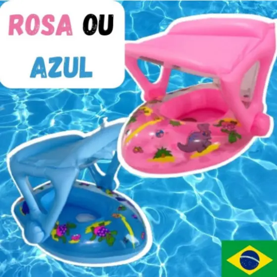 Boia Bote Bebê Cobertura Inflável Rosa Ou Azul Boia Piscina Parque aquático