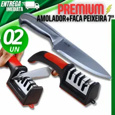 02 Unidades - Faca Peixaria 7" Linha Texas Premium  Amolador Afiador  Facas Qualidade Garantida