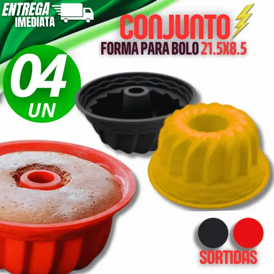 Kit 04 Forma Para Bolos Qualidade, Durabilidade e Resistencia Garantida para suas Receitas Refeições