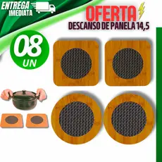 Combo  Descanso14,5CM X14,5CM Panela Bambu Alta Qualidade Premium Prático Estético Casa Cozinha