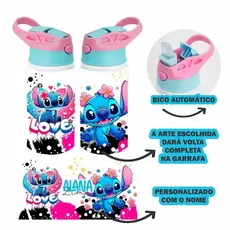 Garrafa Squeeze de Alumínio  600 ML Volta ás aulas Personalizada com o nome Vários temas