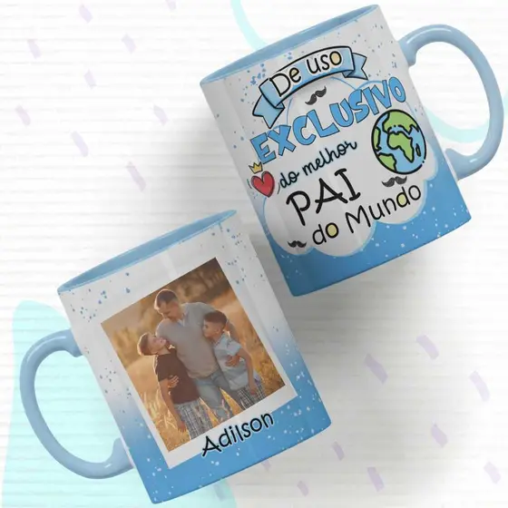 Caneca Personalizada Com foto e Nome Uso Exclusivo Do Melhor Pai Mãe Vo Tia Dinda Professora Professor