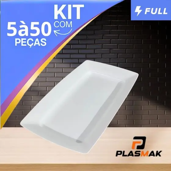 Kit 5 à 50 Bandejas Petisqueira Plástico Branca ideal para Lanches Porções Petisco Festas Lanchonete Churrasco confrater