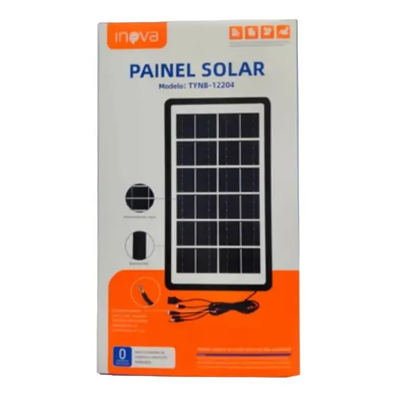 Carregador Solar Portátil 6v 3w P/ Carregar Eletrônicos Usb