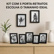 Kit 5 Porta Retrato Vidro com Moldura Diploma e Foto A4, A5, A6, 10x15, 15x21, 21x30 sala
