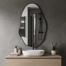 Espelho Decorativo Organico Grande Pedra 50X80cm Para Sala Quarto Banheiro Hall
