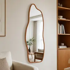 Espelho Orgânico Decorativo Grande Corpo Inteiro Fogo 110x50cm Sala Quarto Banheiro Hall