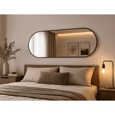 Espelho Oval Corpo Inteiro110x50 Grande Capsula Vertical Parede Com Moldura Quarto Sala Banheiro