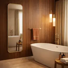 Espelho Retangular Arredondado 70x160cm Corpo Inteiro Grande Decorativo Para Sala Quarto Banheiro