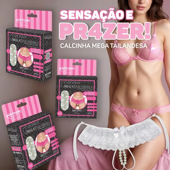 TANGA FIO COM PÉROLAS TRASEIRA EXCLUSIVA E FEMININA