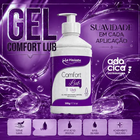 GEL COMFORT LUB TEXTURA LEVE PARA UM DESLIZE GOSTOSO