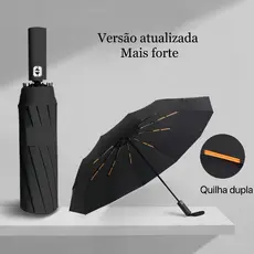 Guarda-Chuva Automático Resistente ao Vento - Abre e Fecha com 1 Botão, Dupla Vareta, Proteção UV