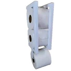 Suporte Porta Papel Higiênico, Estilo Industrial. Pintura Eletrostática, Branco. Para 3 Rolos.