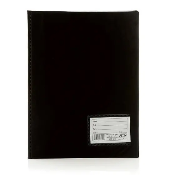Pasta Catálogo Preta c/ 100 Envelopes Plásticos Finos cada - ACP - Tamanho A4