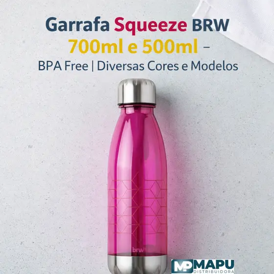 Garrafa Squeeze BRW 500ml ou 700ml – BPA Free  - Diversas Cores e Modelos