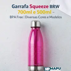 Garrafa Squeeze BRW 500ml ou 700ml – BPA Free - Diversas Cores e Modelos