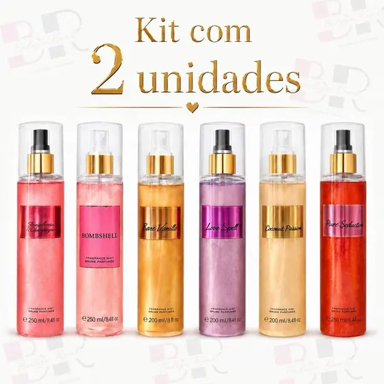 Body Splash 250ml Kit com 2 Unidades Escolha o Aroma