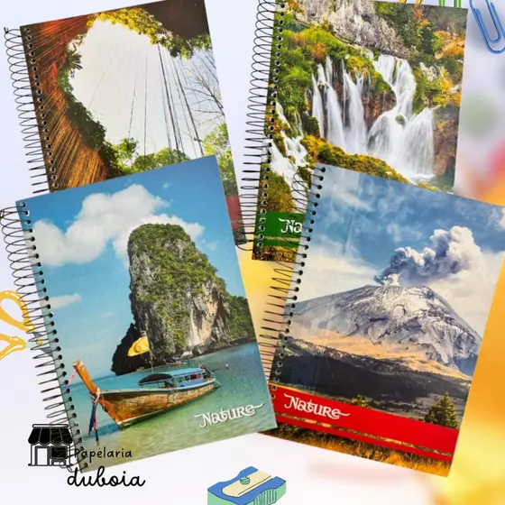 CADERNO UNIVERSITARIO 10 MATERIAS 200 FOLHAS NATURE (MAXIMA)