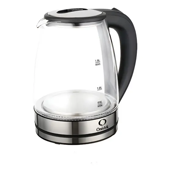 Chaleira Jarra Elétrica Vidro Transparente E Aço Inox Onistek 1.8L