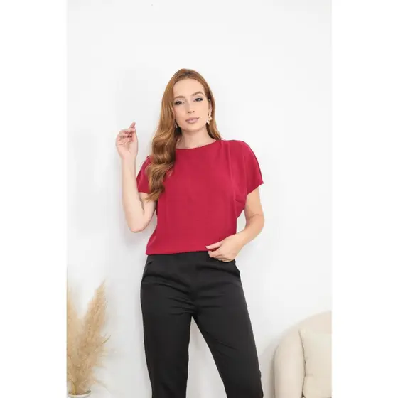Blusa Feminina T-Shirt Tricot Modal Premium Verão Dia a Dia Casual Elegante Estilosa Blogueira