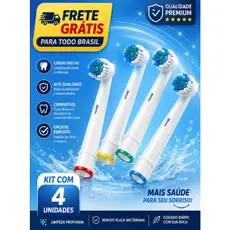 Kit com 4/ 8/12  Escovas Refil Compatíveis com Escova Elétrica  Oral-B Braun Vitality Pro 1000 2000 3000 Precision Clean
