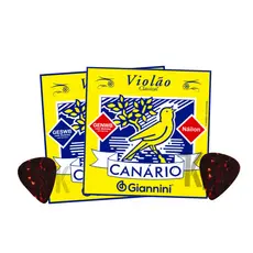 Encordoamento Canário by Giannini Para Violão C/ Bolinha - Aço / Náilon + Palheta
