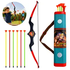 Arco E Flecha Europio Infantil Com Bolsa Aljava Lançador + Dardos