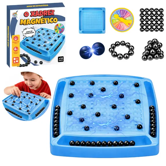 Jogo Xadrez Magnético Esferas Educacional Tabuleiro Infantil