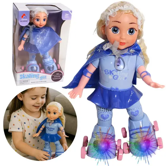Boneca Patinadora Infantil Amy Anda Canta Dança Patins Luzes