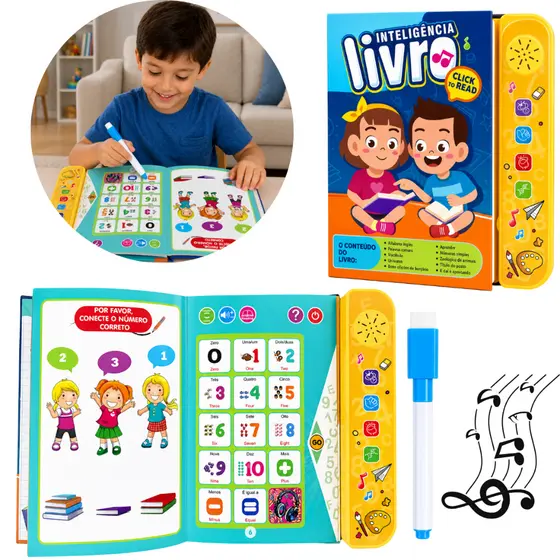 Livro Interativo Infantil Educativo Com Sons Em Português/inglês Aprender Letras