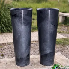 Kit 2 Vasos Para Plantas Cone Decorativo Luxo Coluna Ibiza Polietileno