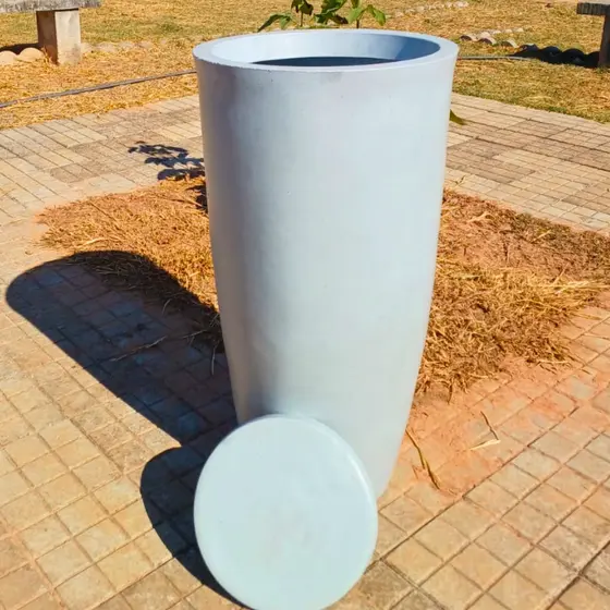 Vaso De Planta Grande Brilhante Coluna Ibiza Luxo Decorativo GG