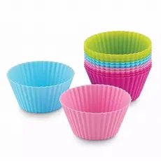 Forminhas CupCake Multicolorida 12 Uns Forma Redonda 6.5cm Silicone Brigadeiro Tortinha Bolinhos