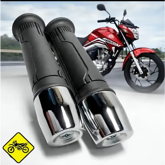 Manopla Cargo + Peso Guidão + Bucha - Pcx - Super Cromo de Alumínio Pesado Não Enferruja, Peça Top