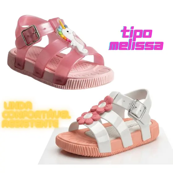 Sandalia tipo melissa Keto baby Sandália infantil feminina 18 ao 27