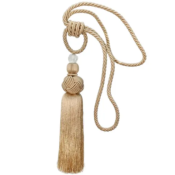 Kit 2 Abraçadeira para Cortina Cordas Niazitex Par Prendedor Pingente Cordão Franja Enfeite Cristal