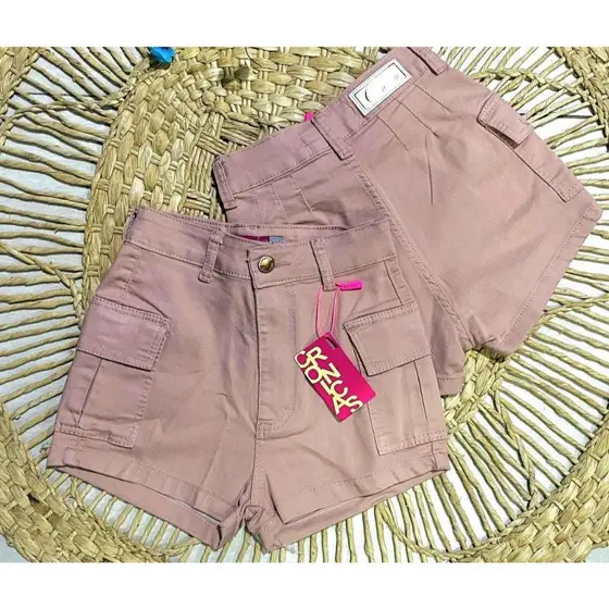 Short cargo rose sem engate short feminino rosa tendencia cronicas jeans