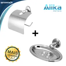kit de acessórios saboneteira e papeleira stander econômico para banheiro e lavabo aço inox