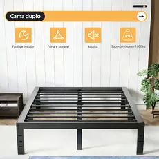 Estrado De Metal Para Cama De Casal Fácil Instalar e DobrávelFácil de Montagem Suportar 1000kg O17