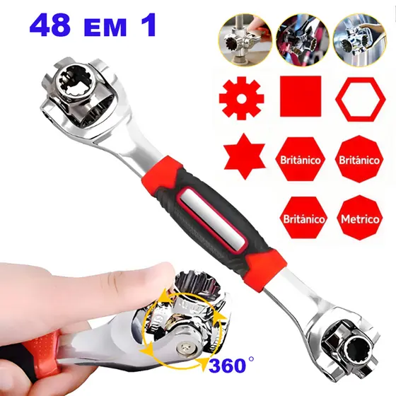 Chave Multifuncional 48 Em 1 360º Jogo ferramentas chave Soquete Universal  CRV F3
