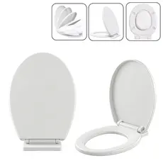 Assento Sanitário Soft Close Tampa de Vaso Privada Oval Anti-ruído Modelo Universal Fechamento Suave -K7