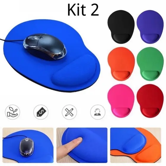 Kit 2 Mouse Pad Ergonômico Com Apoio De Punho