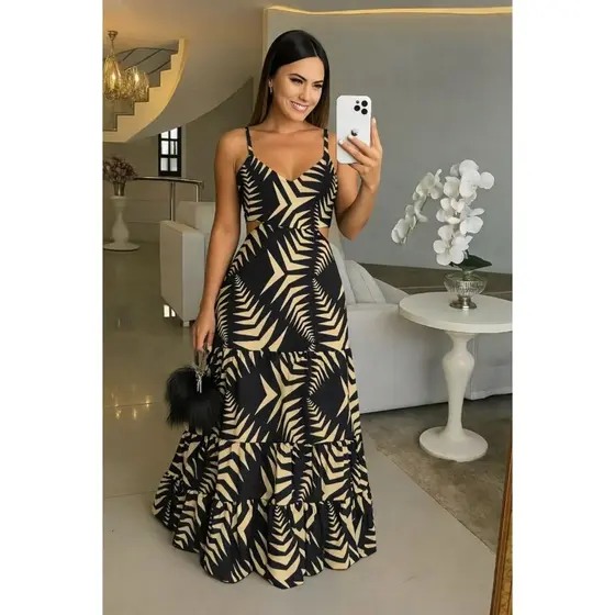VESTIDO LONGO DUNA ESTAMPADO