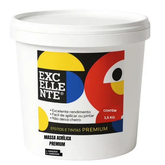 Excellente/Pratfix Decor Massa Acrílica 1,5Kg Externo e Interno