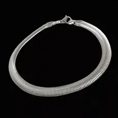 Pulseira Snake Cobra Serpente 316L Aço Inox Fashion Chain Bracelet Unissex AntiAlergico Inoxidavel