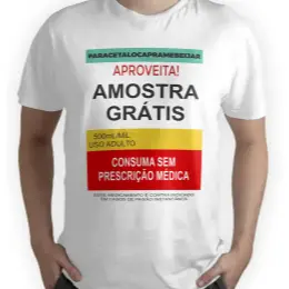 Camiseta Camisa Unissex carnaval caixa de medicamento festa engraçado desenho