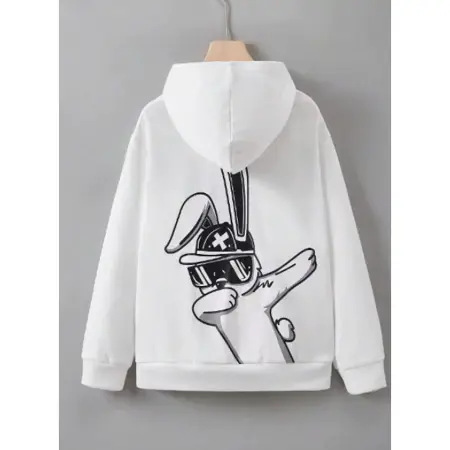 Moletom Masculino Com Capuz Estampado Com Coelho Da Pascoa De Oculos 100% Algodão 2025