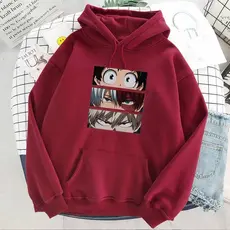 Blusa Moletom Canguru Feminino Preto Com Capuz e Cordão Bolso Moletons Unissex / Anime Estampa